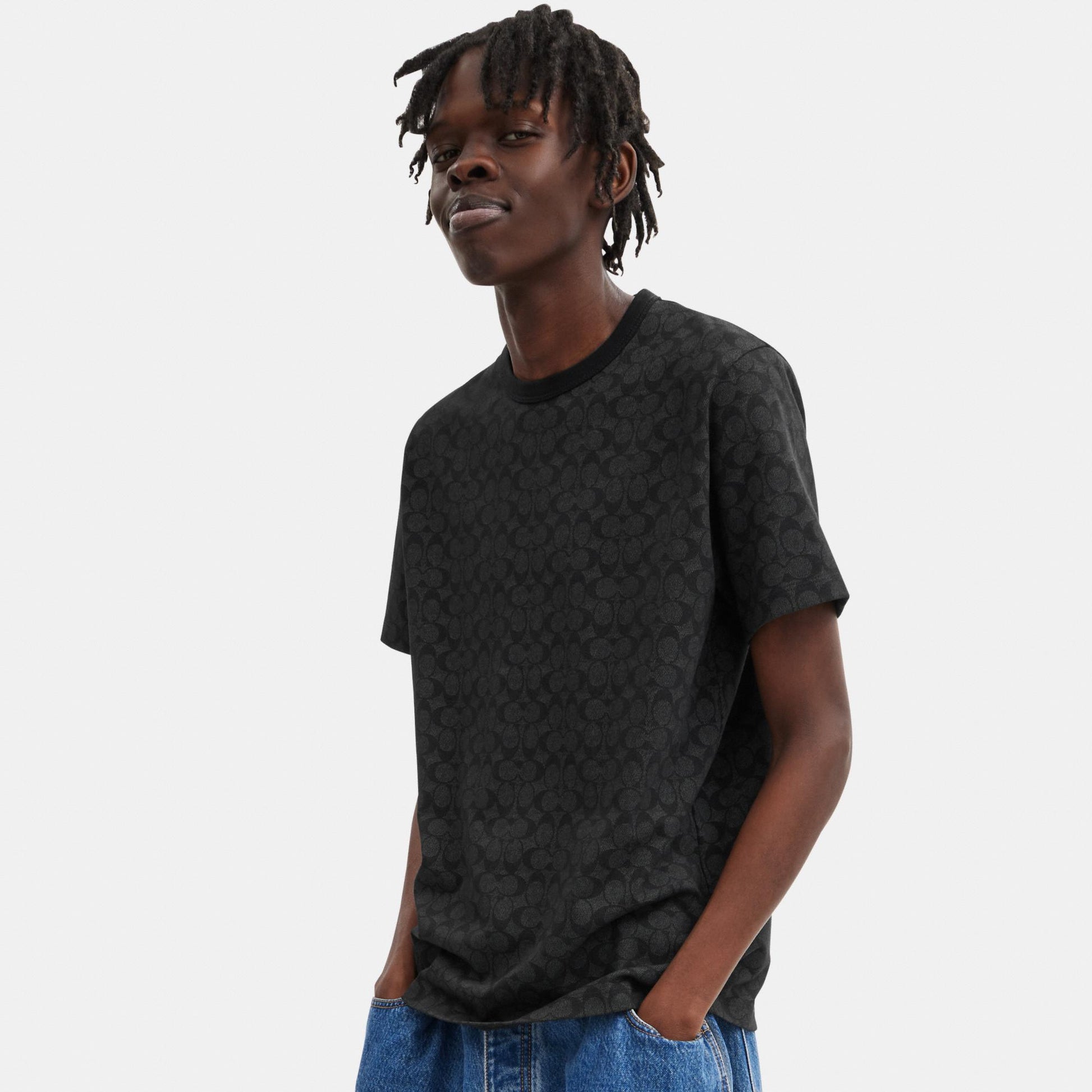 CCC01-Signature T-Shirt in Organic Cotton-Charcoal Signature