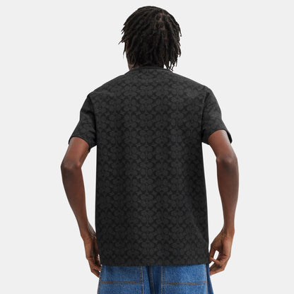 CCC01-Signature T-Shirt in Organic Cotton-Charcoal Signature