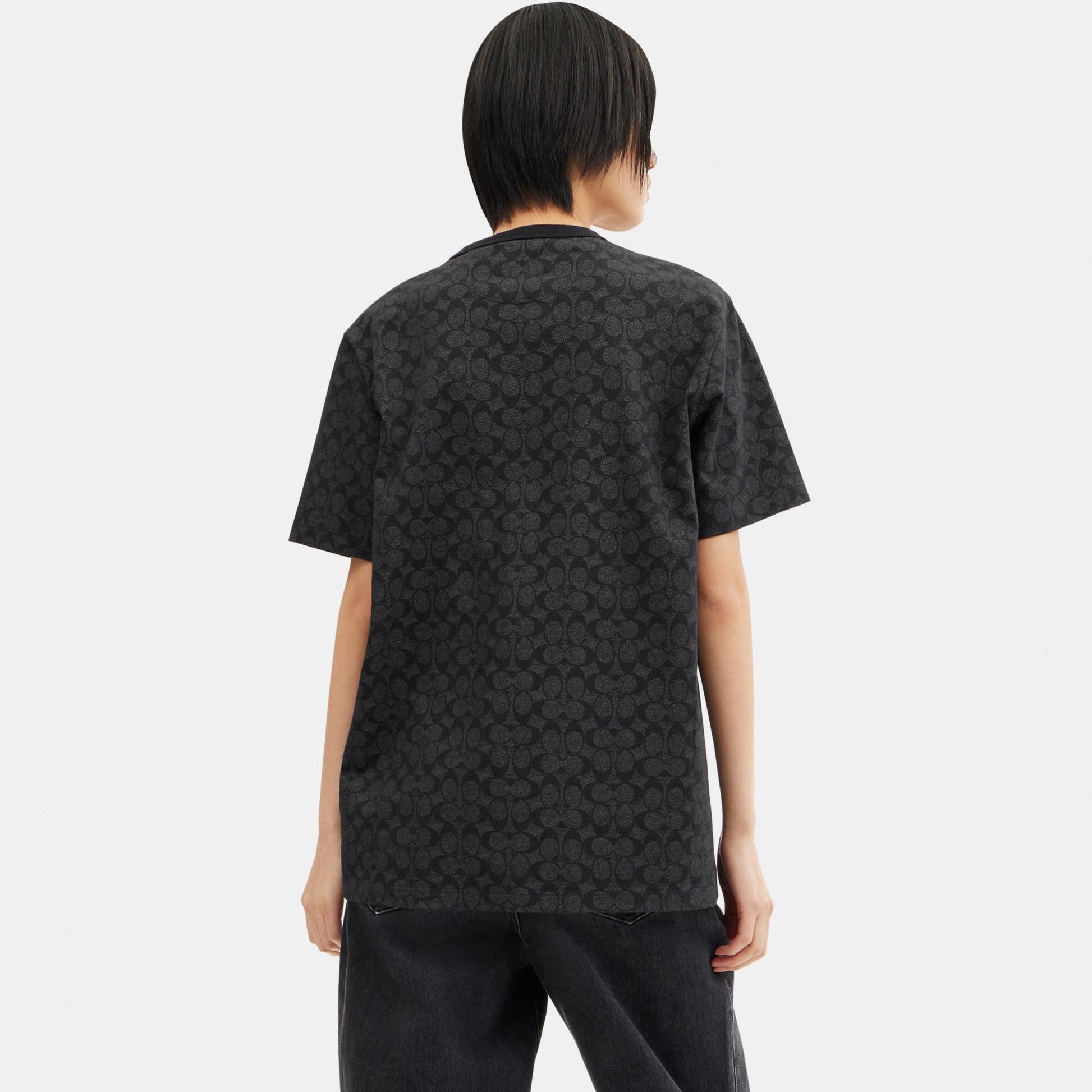 CCC01-Signature T-Shirt in Organic Cotton-Charcoal Signature