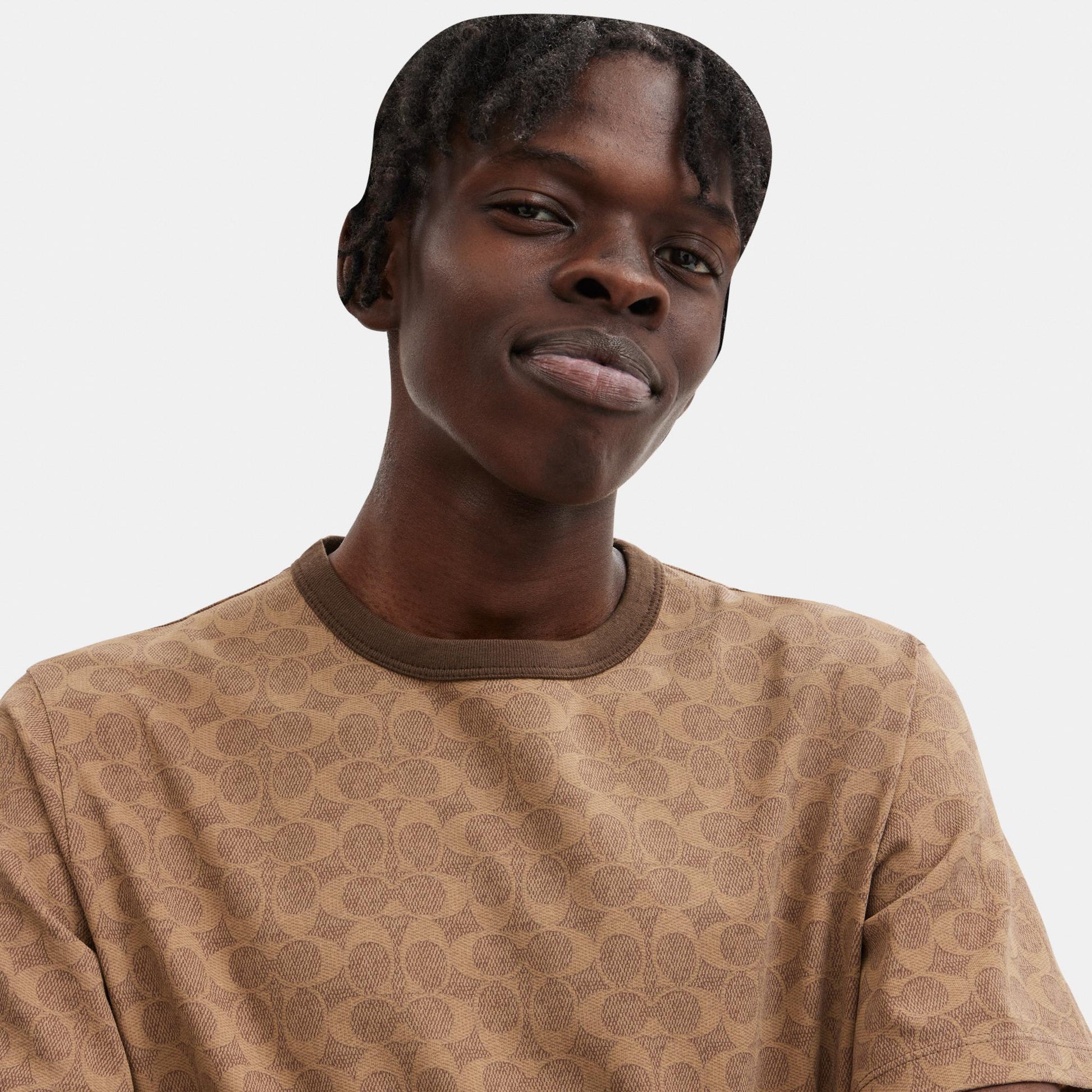 CCC01-Signature T-Shirt in Organic Cotton-Tan Signature