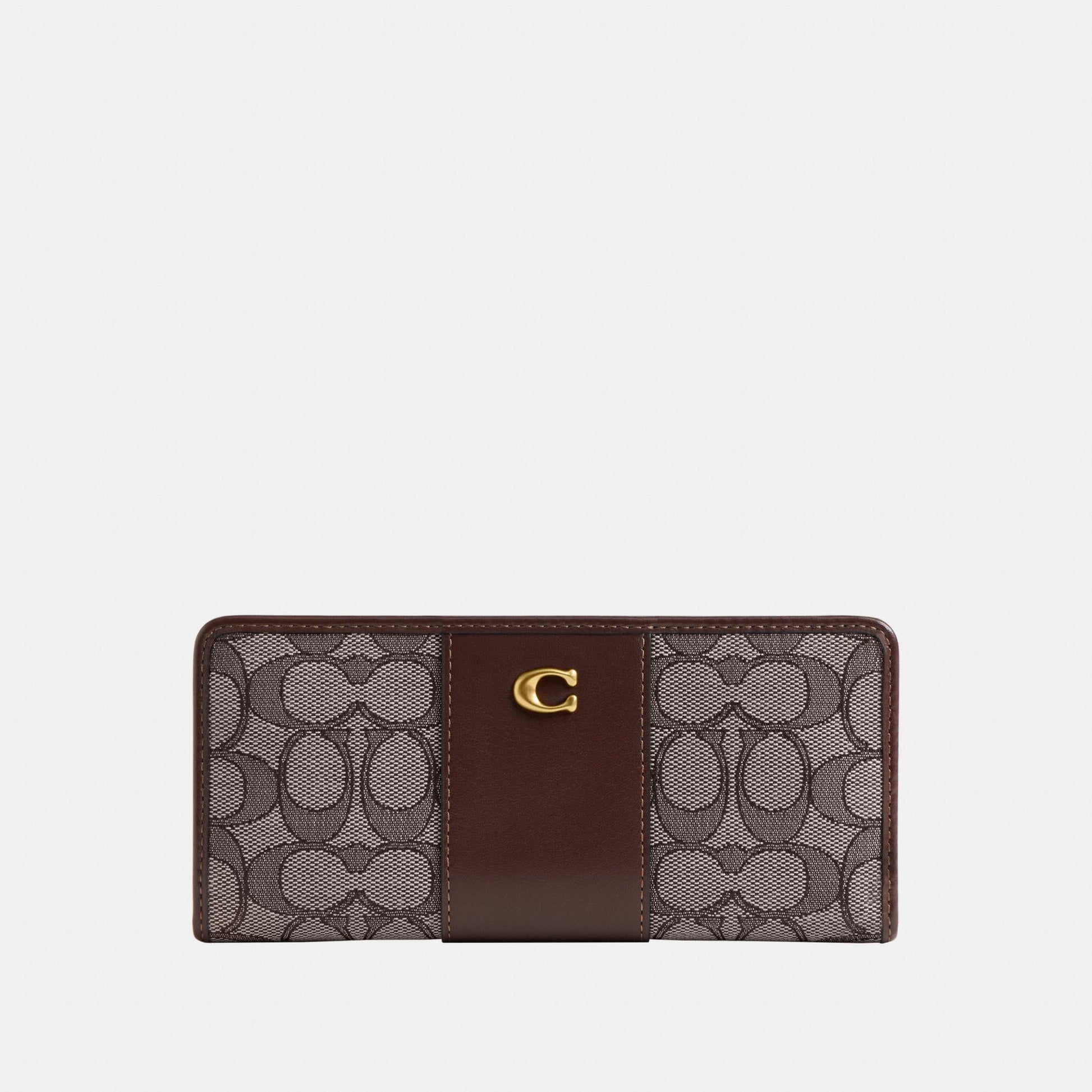 CCC98-Essential Slim Wallet in Signature Jacquard-B4/Oak Maple