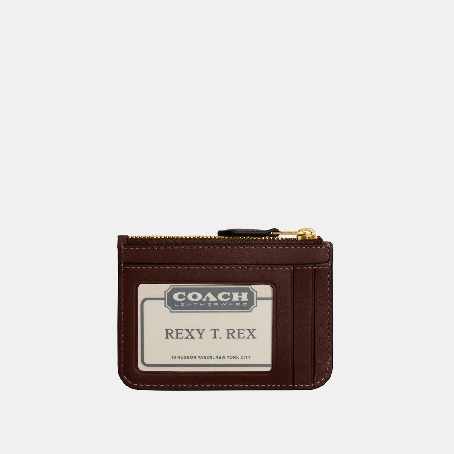 CCD13-Essential Mini ID Card Case in Signature Jacquard-B4/Oak Maple