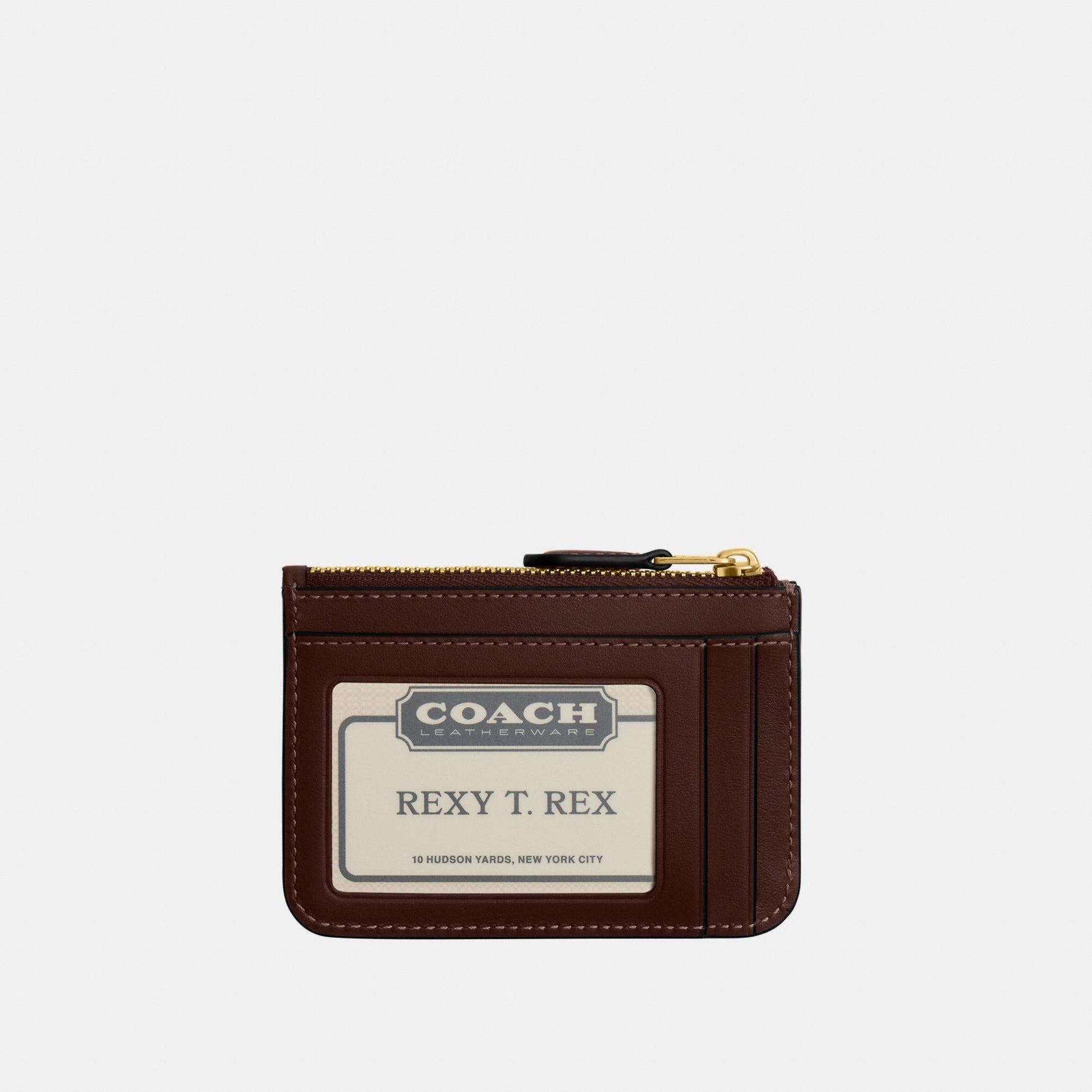 CCD13-Essential Mini ID Card Case in Signature Jacquard-B4/Oak Maple