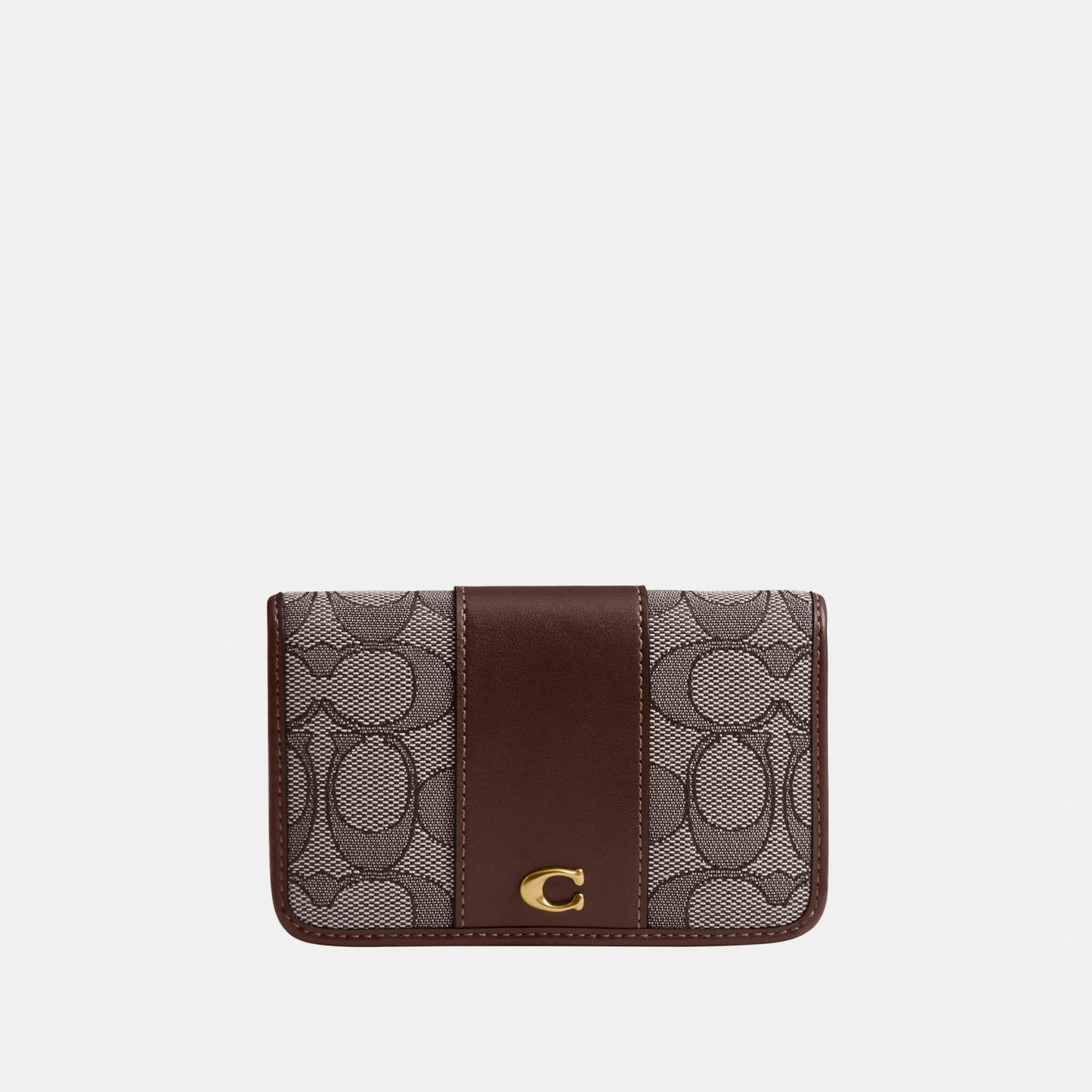 CCD18-Essential Slim Card Case In Signature Jacquard-B4/Oak Maple