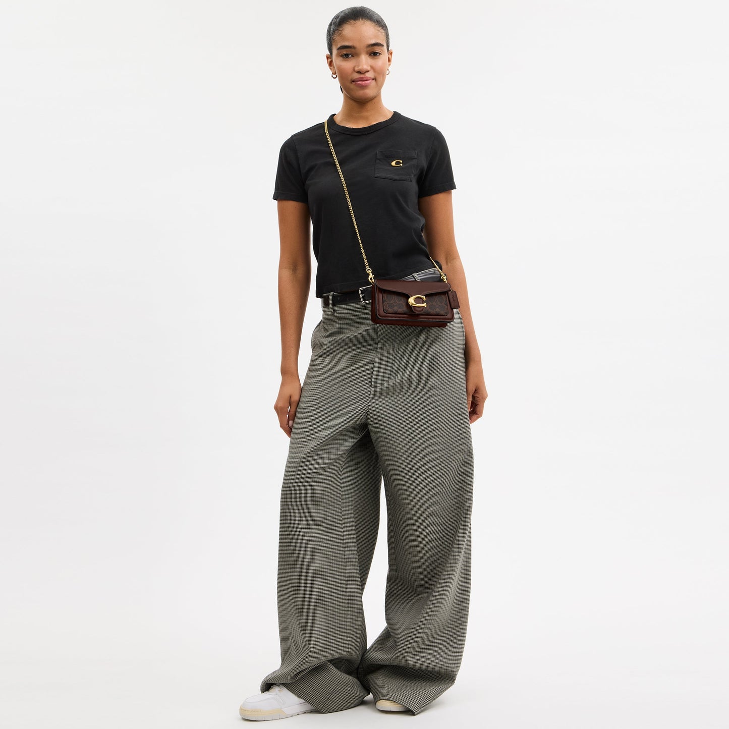 CCD26-Tabby Chain Crossbody Bag 19 in Signature Canvas-B4/Maple