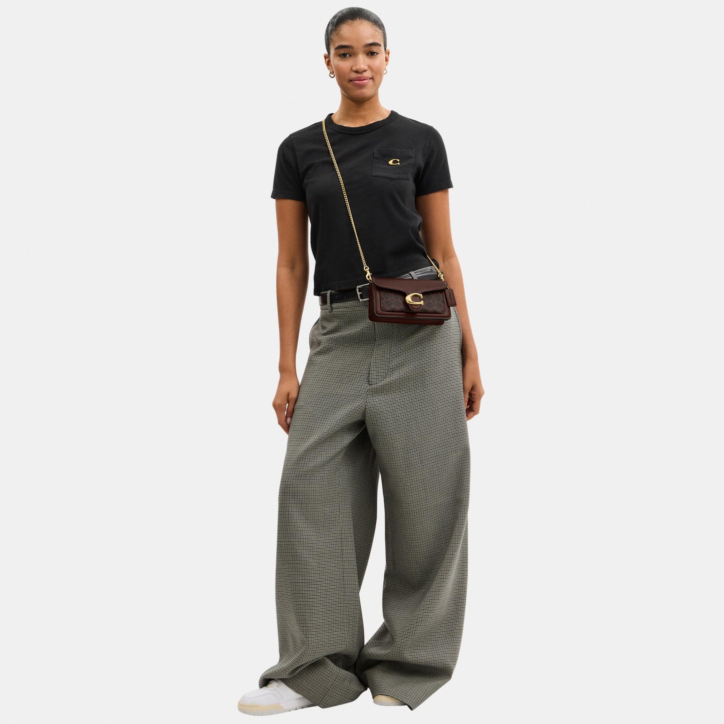 CCD26-Tabby Chain Crossbody Bag 19 in Signature Canvas-B4/Maple