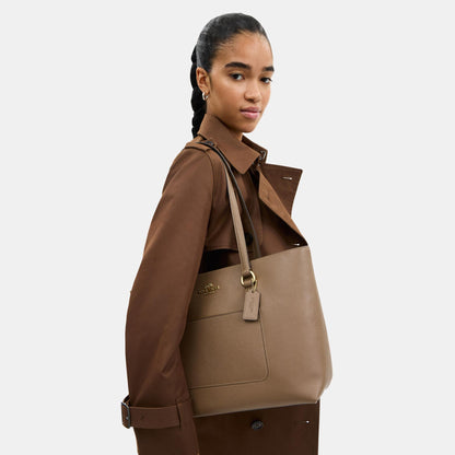 CCD71-Station Tote Bag-Im/Dark Stone