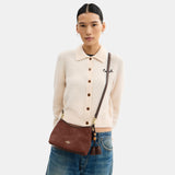 CCF14-Laurel Small Shoulder Bag With Tassels-Im/Vintage Brown/Maple