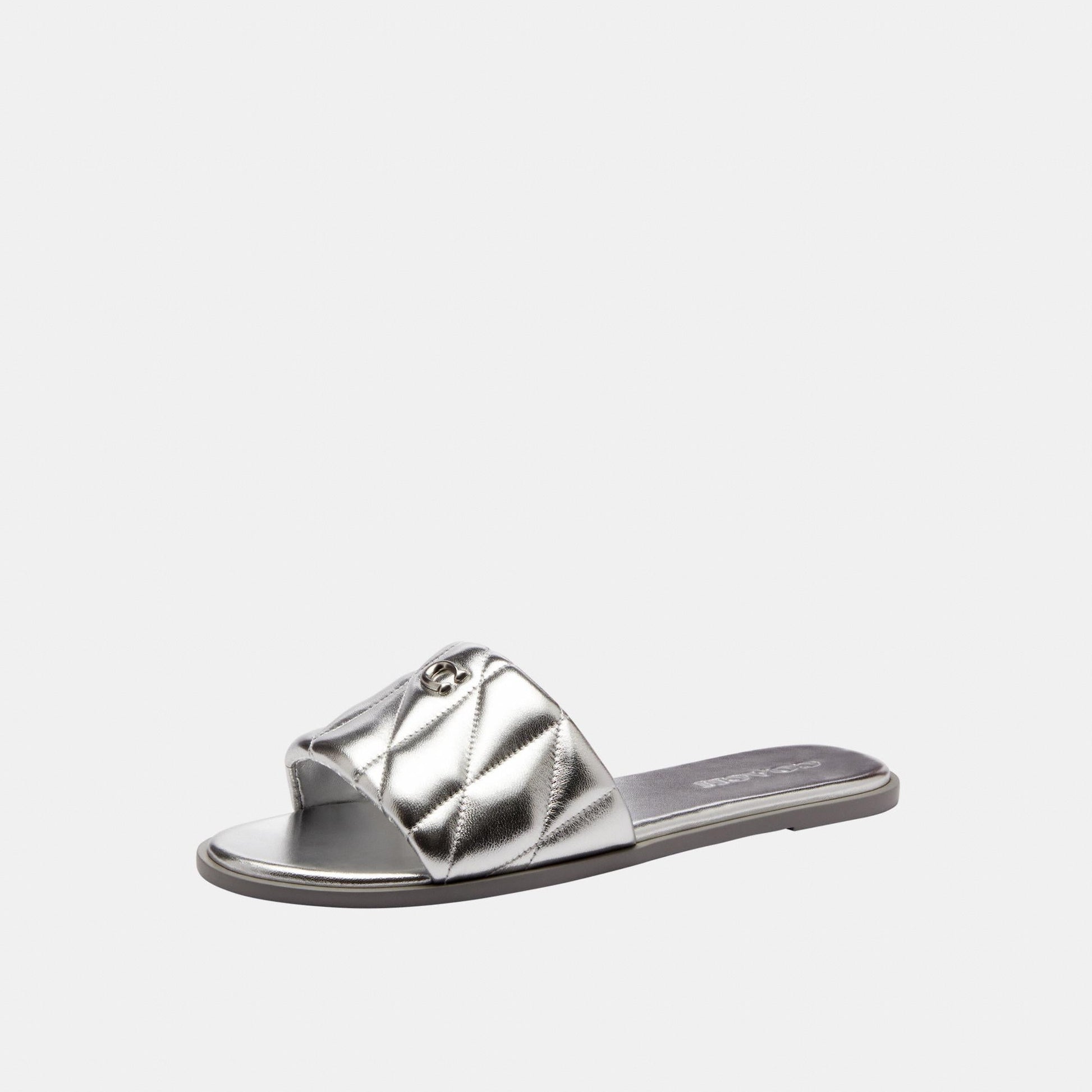 CCH37-Holly Sandal With Quilting-Silver