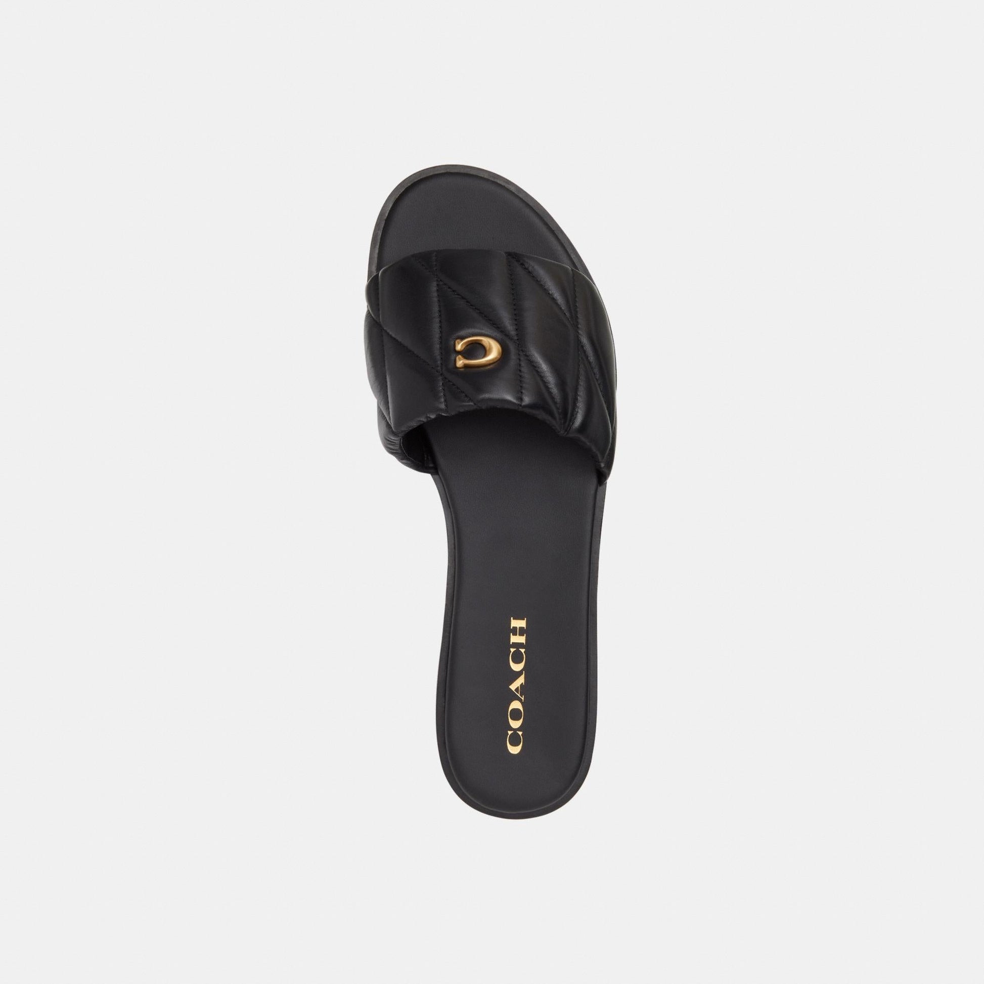 CCM04-Holly Sandal with Quilting-Black