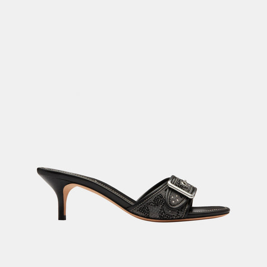 CCM11-Margot Sandal in Crystal Signature Jacquard-Black