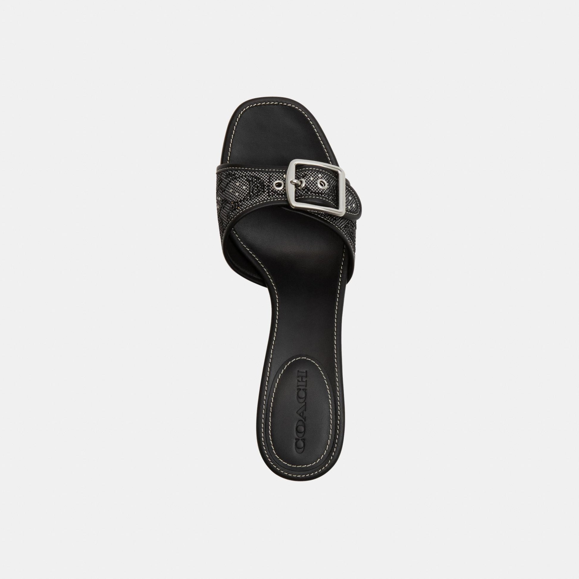 CCM11-Margot Sandal in Crystal Signature Jacquard-Black