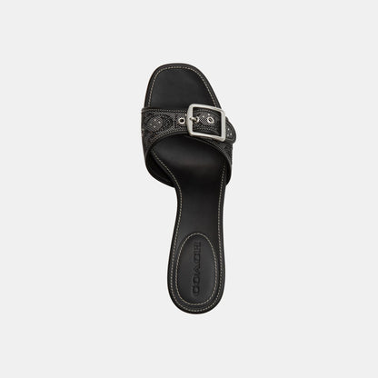 CCM11-Margot Sandal in Crystal Signature Jacquard-Black