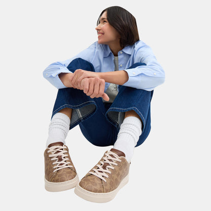 CCN67-High Line Sneaker in Signature Canvas-Brown Khaki