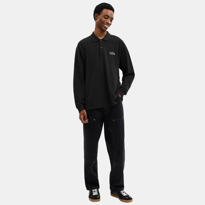 CCQ18-Horse And Carriage Long Sleeve Polo-Black