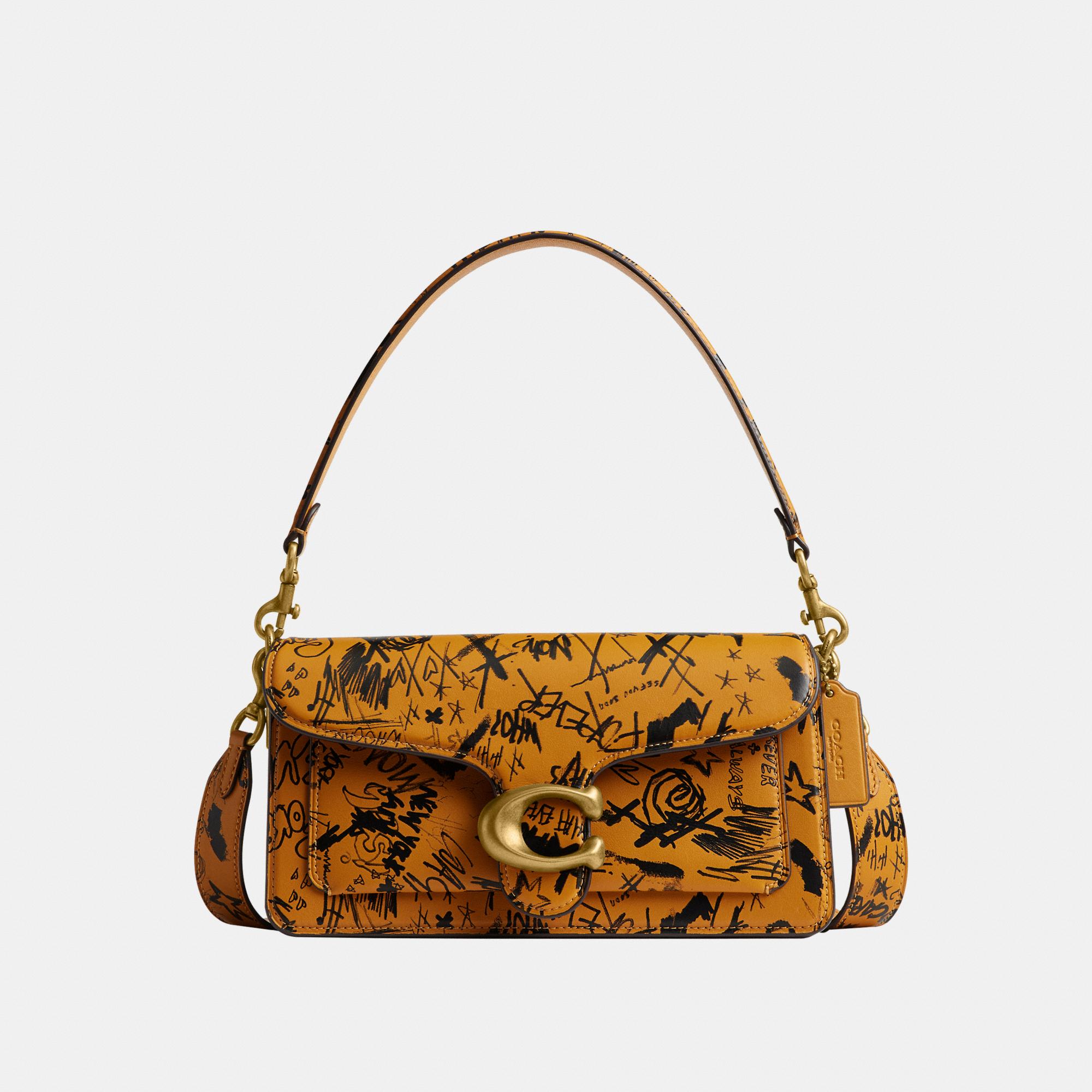 CCQ57-Tabby Shoulder Bag 26 With Graffiti Print-1Z/Ochre Multi