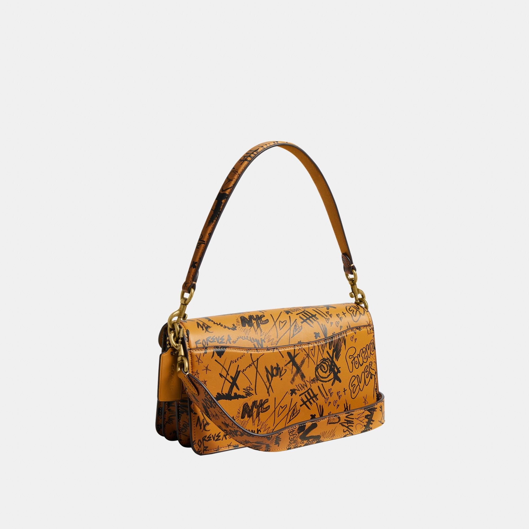 CCQ57-Tabby Shoulder Bag 26 With Graffiti Print-1Z/Ochre Multi