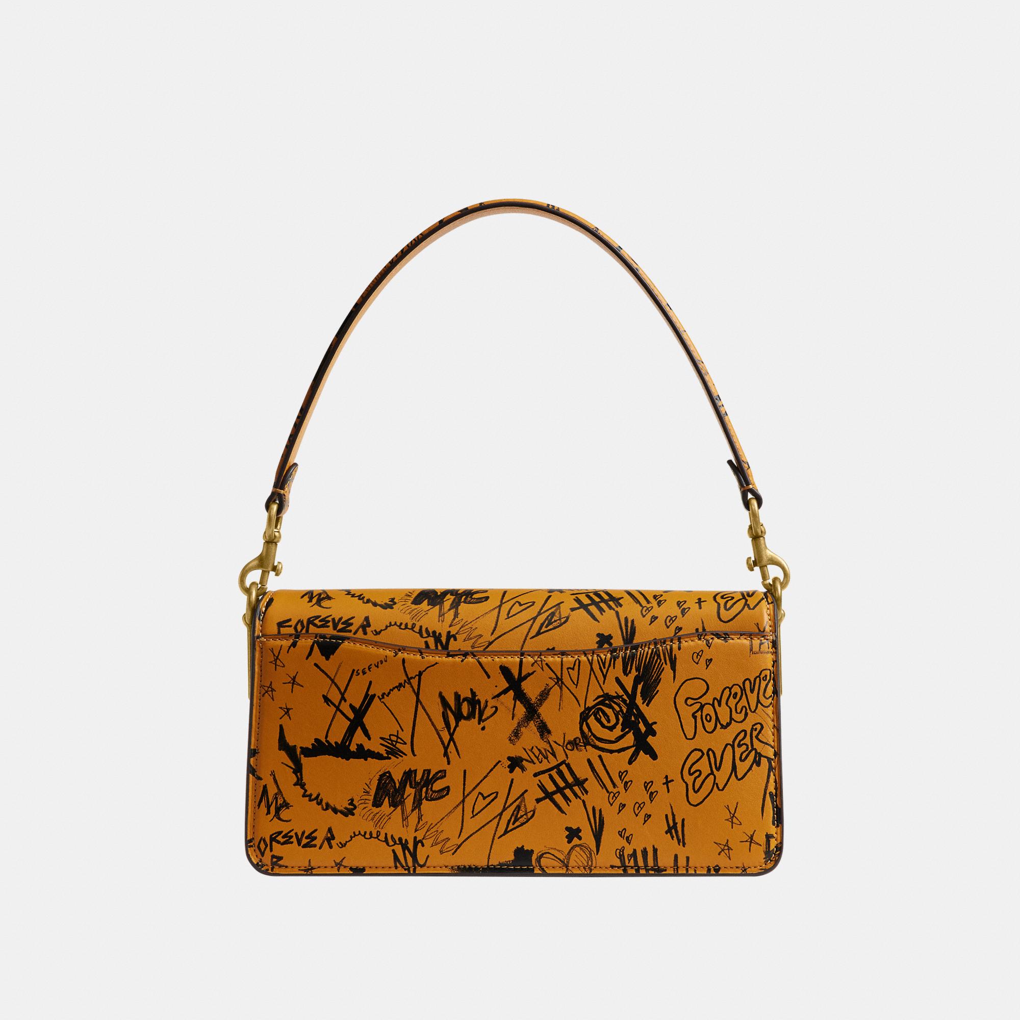 CCQ57-Tabby Shoulder Bag 26 With Graffiti Print-1Z/Ochre Multi