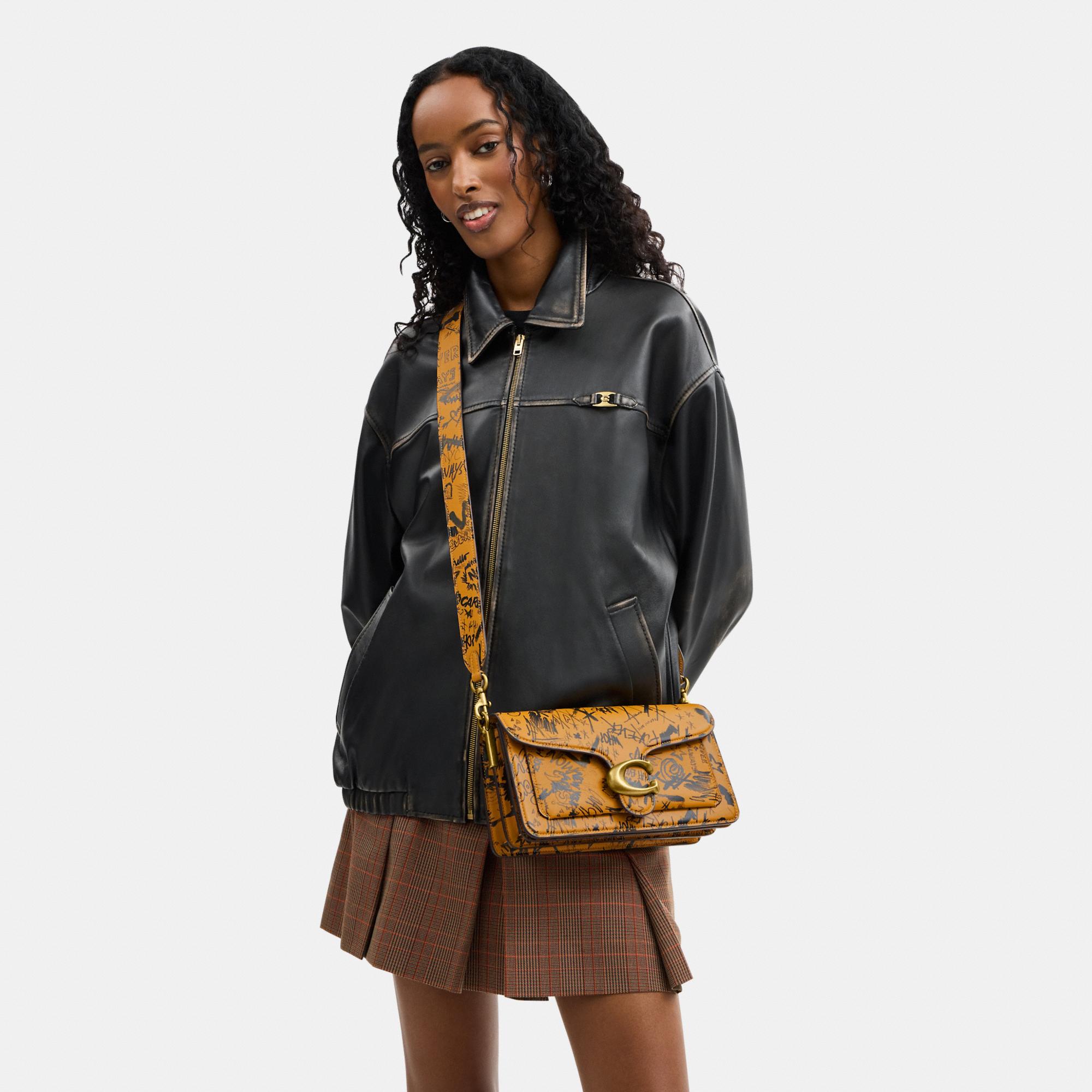 CCQ57-Tabby Shoulder Bag 26 With Graffiti Print-1Z/Ochre Multi