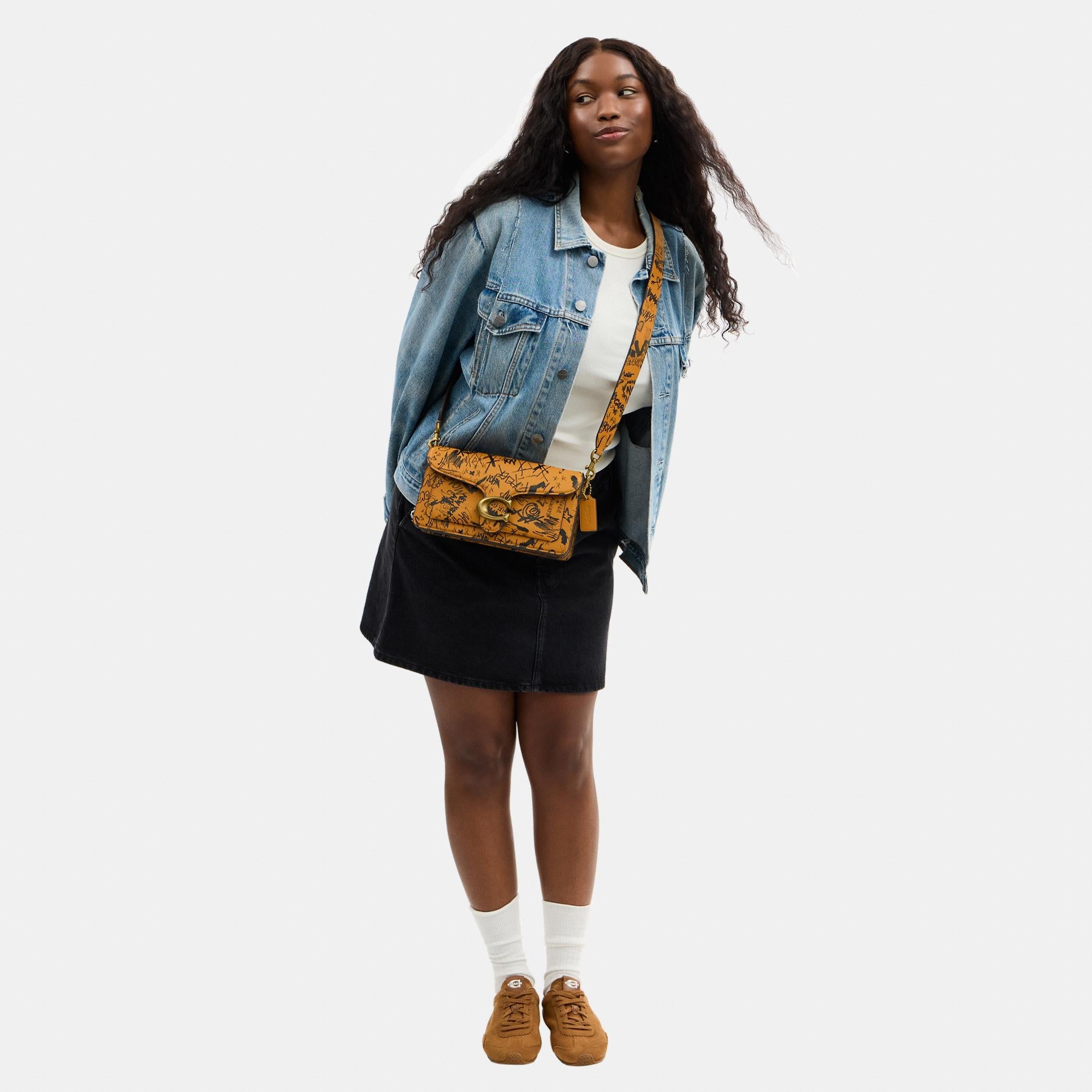 CCQ57-Tabby Shoulder Bag 26 With Graffiti Print-1Z/Ochre Multi