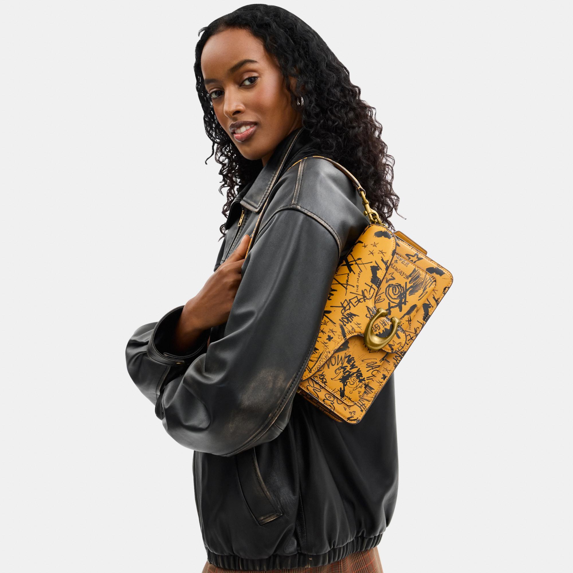 CCQ57-Tabby Shoulder Bag 26 With Graffiti Print-1Z/Ochre Multi