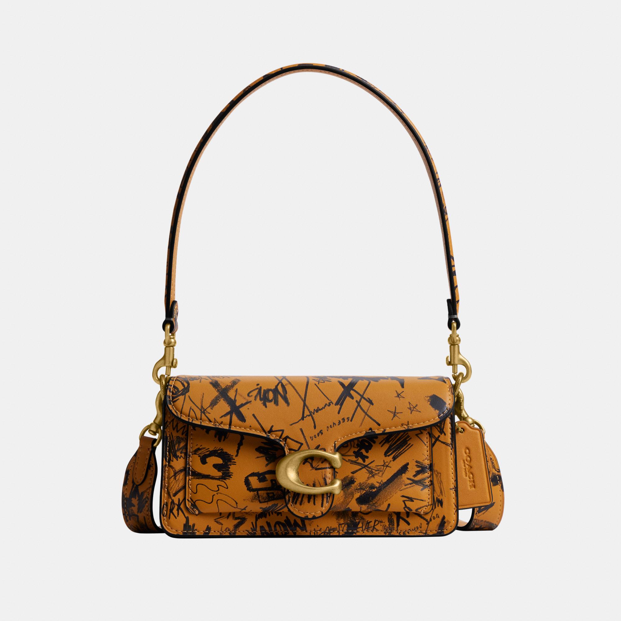 CCQ58-Tabby Shoulder Bag 20 With Graffiti Print-1Z/Ochre Multi