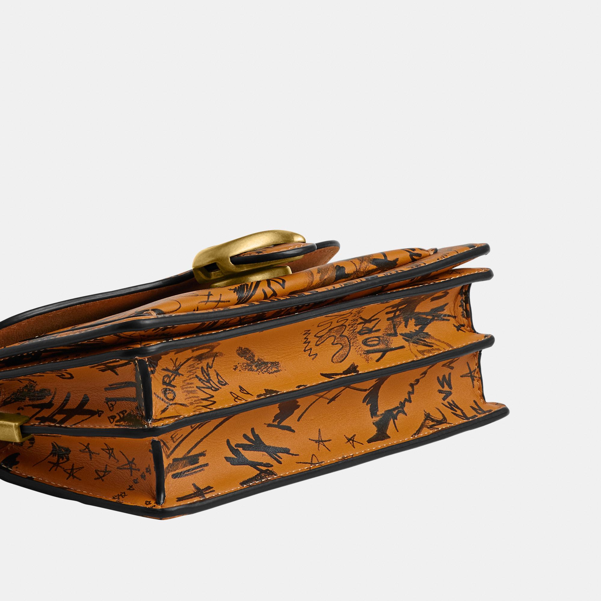 CCQ58-Tabby Shoulder Bag 20 With Graffiti Print-1Z/Ochre Multi