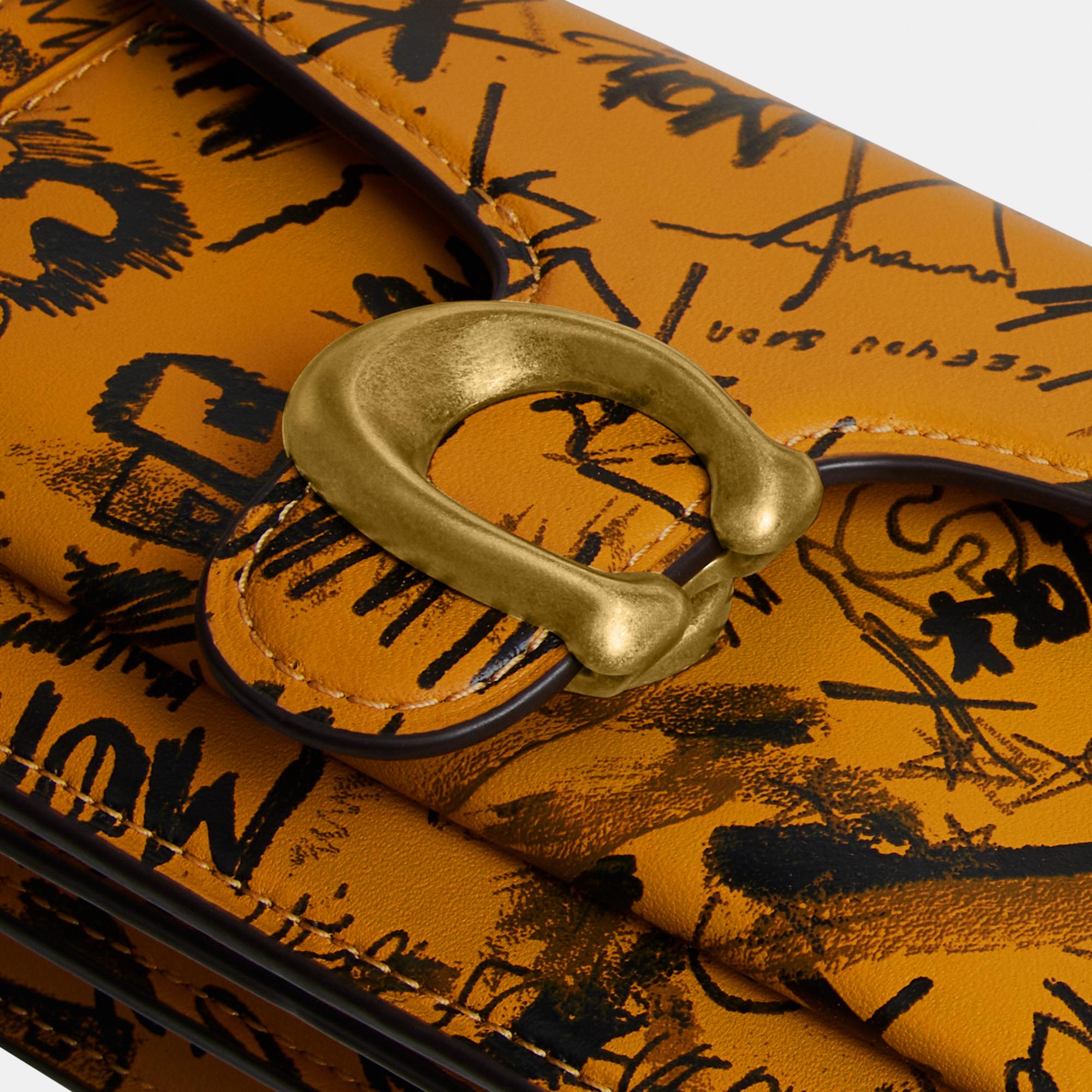 CCQ58-Tabby Shoulder Bag 20 With Graffiti Print-1Z/Ochre Multi