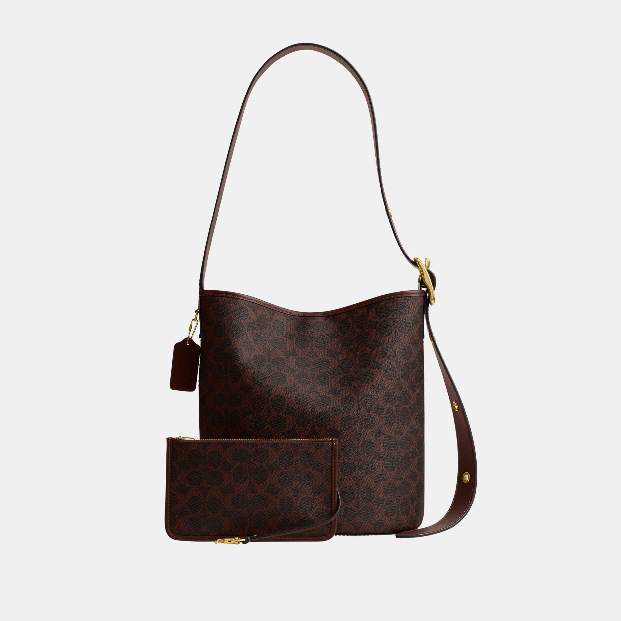 CCT55-Bleecker Bucket Bag In Signature Canvas-B4/Maple Maple