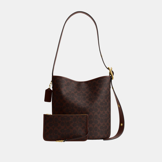 CCT55-Bleecker Bucket Bag In Signature Canvas-B4/Maple Maple