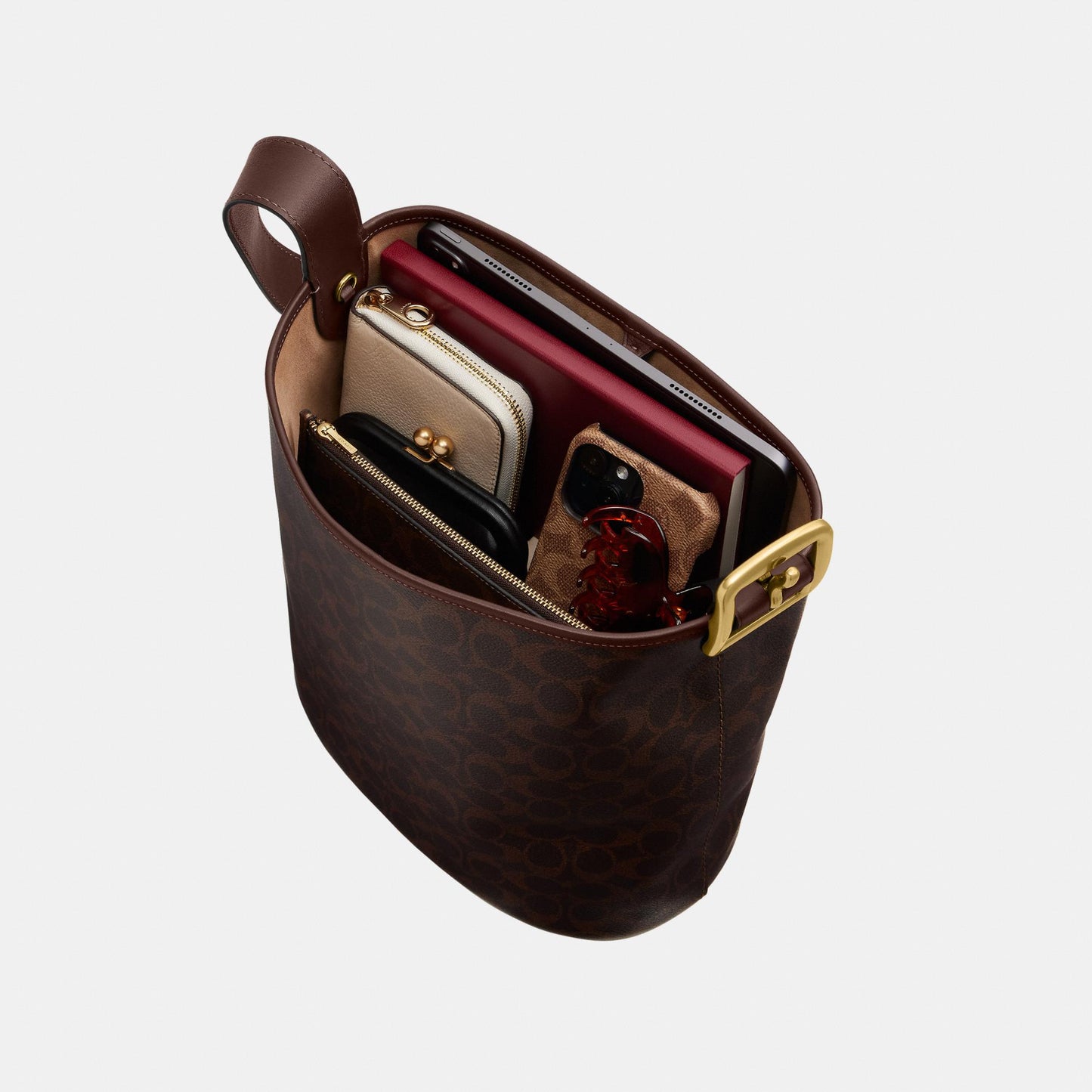 CCT55-Bleecker Bucket Bag In Signature Canvas-B4/Maple Maple