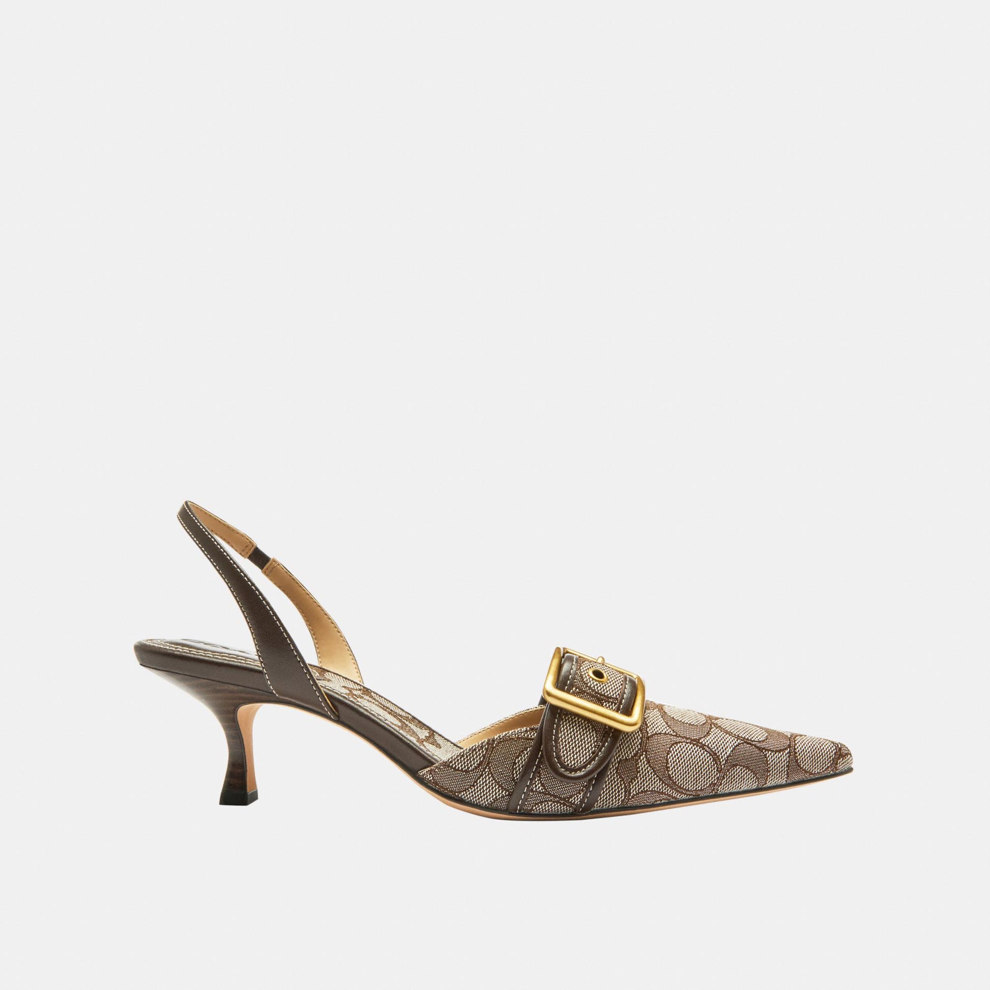 CCV93-Margot Slingback in Signature Jacquard-Oak/Maple