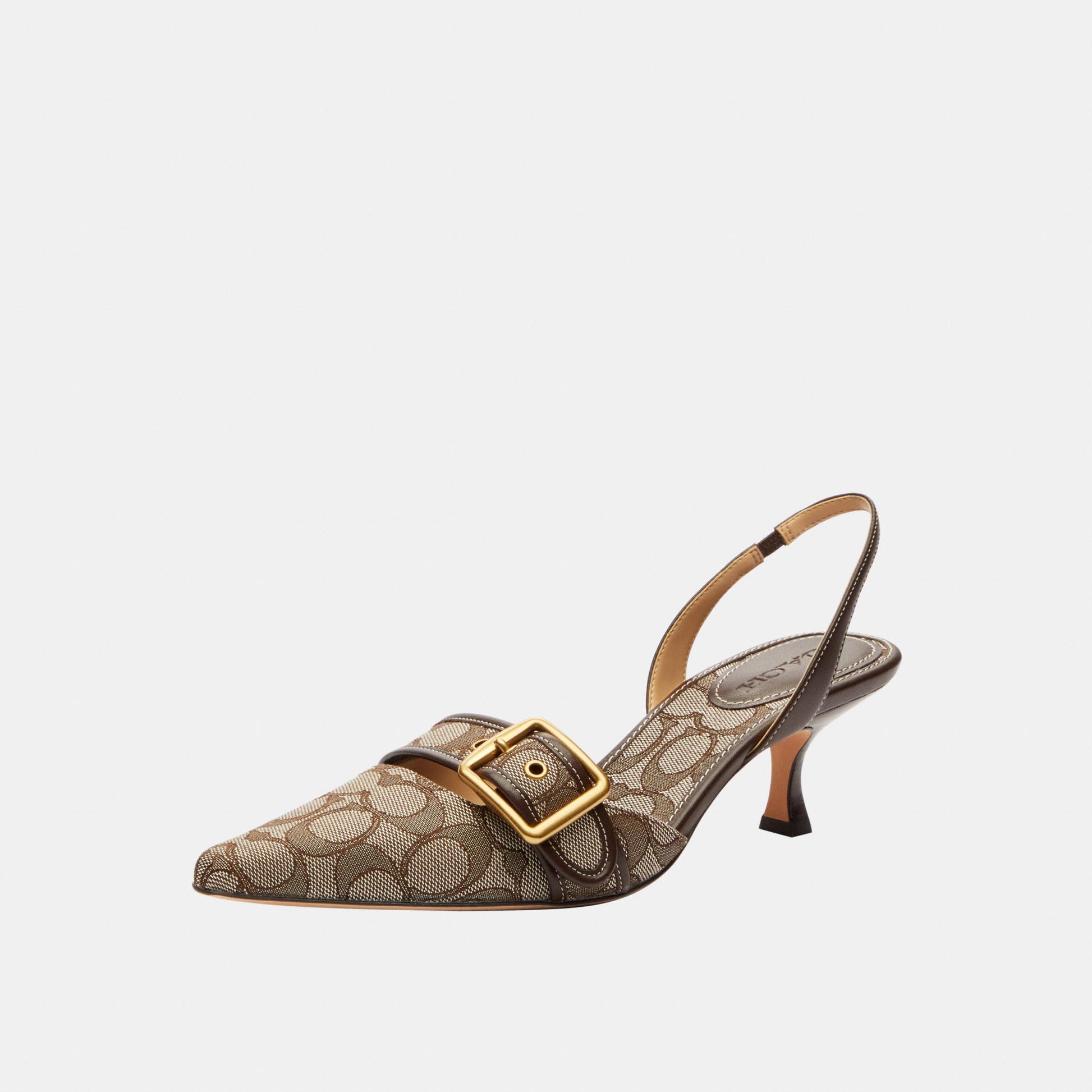CCV93-Margot Slingback in Signature Jacquard-Oak/Maple