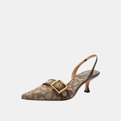 CCV93-Margot Slingback in Signature Jacquard-Oak/Maple