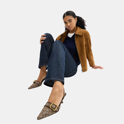 CCV93-Margot Slingback in Signature Jacquard-Oak/Maple
