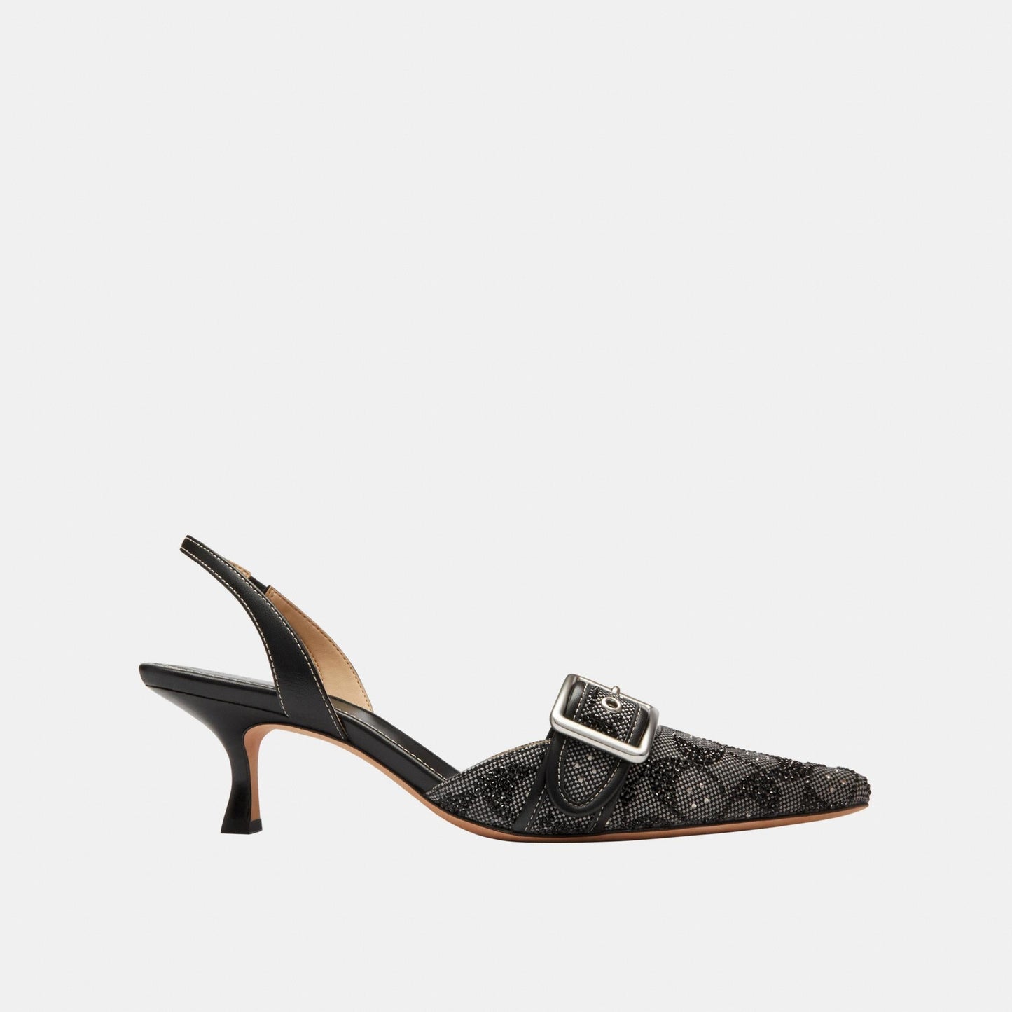 CCV94-Margot Slingback in Crystal Signature Jacquard-Black