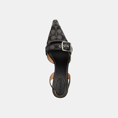 CCV94-Margot Slingback in Crystal Signature Jacquard-Black
