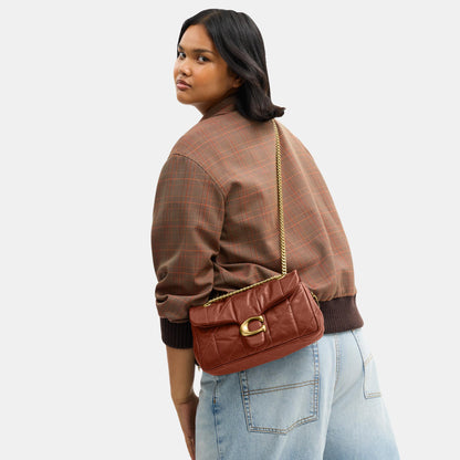 CCW83-Soft Quilted Tabby Shoulder Bag 26-B4/Pecan