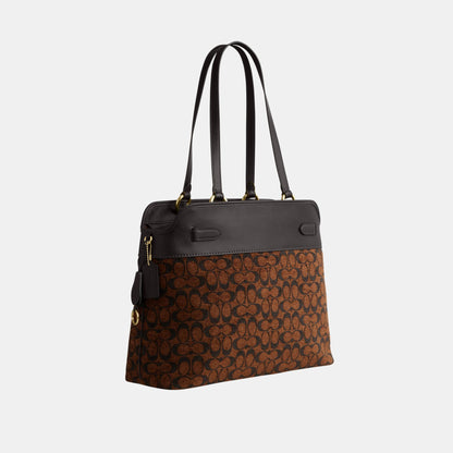 CCZ08-Easton Tote Bag in Signature Chenille-Im/Truffle