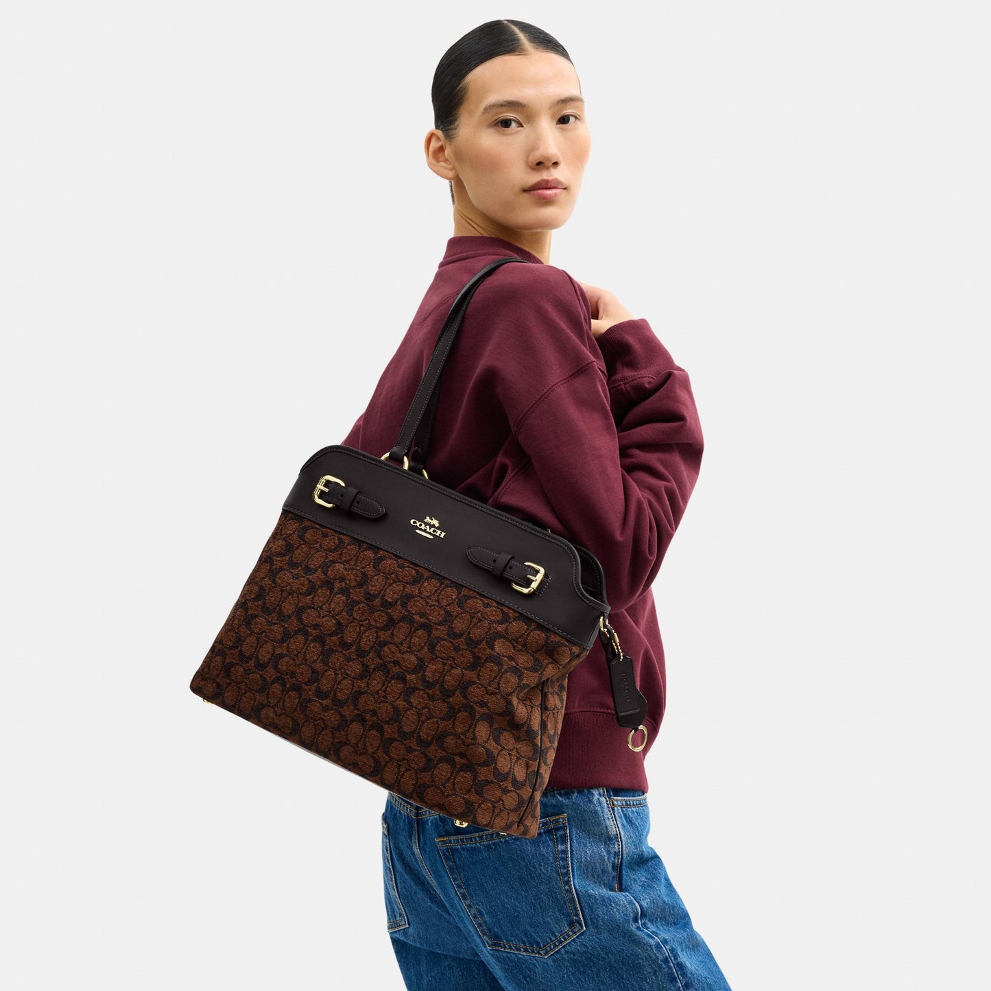 CCZ08-Easton Tote Bag in Signature Chenille-Im/Truffle