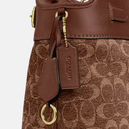 CCZ08-Easton Tote Bag in Signature Chenille-Im/Light Khaki/Vintage Brown