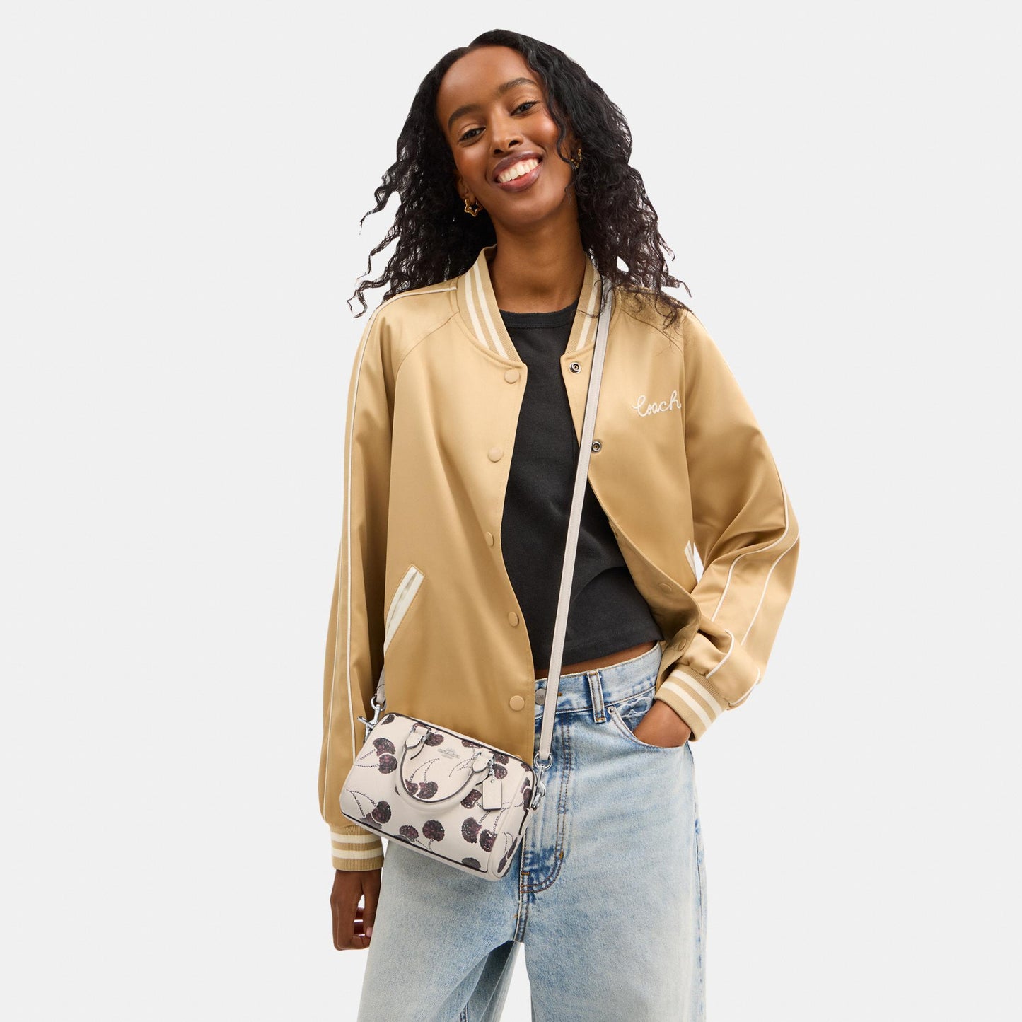 CCZ20-Mini Rowan Crossbody Bag with Cherry Print-Sv/Chalk Multi