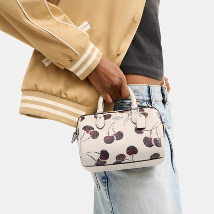 CCZ20-Mini Rowan Crossbody Bag with Cherry Print-Sv/Chalk Multi