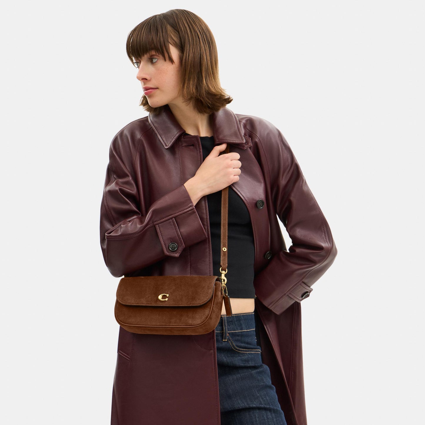 CDD05-Brook Flap Chain Bag-B4/Warm Brown