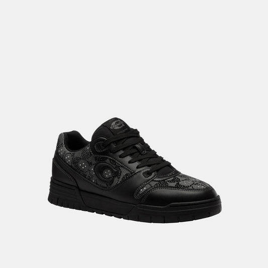CDE26-Soho Sneaker in Crystal Signature Jacquard-Black