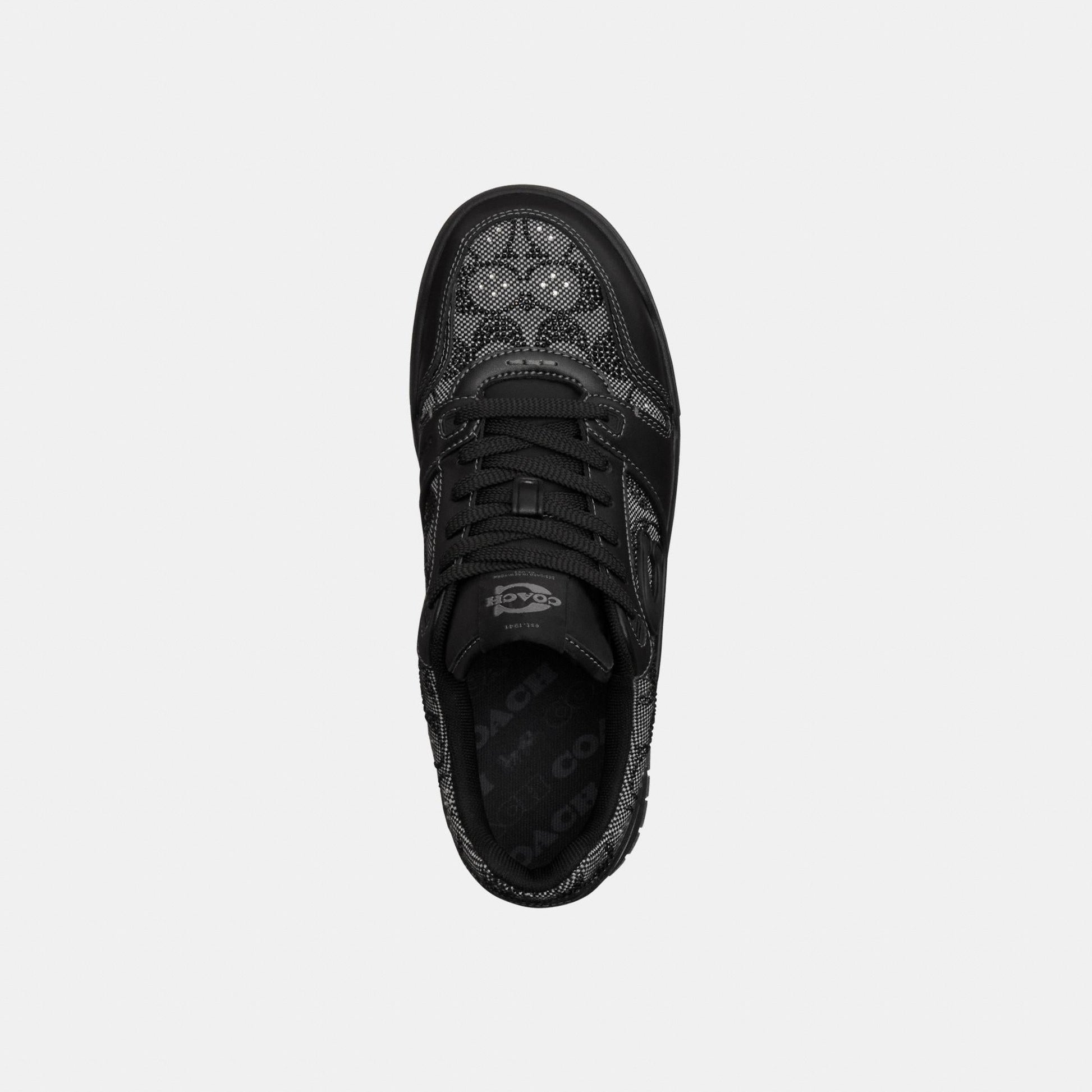 CDE26-Soho Sneaker in Crystal Signature Jacquard-Black
