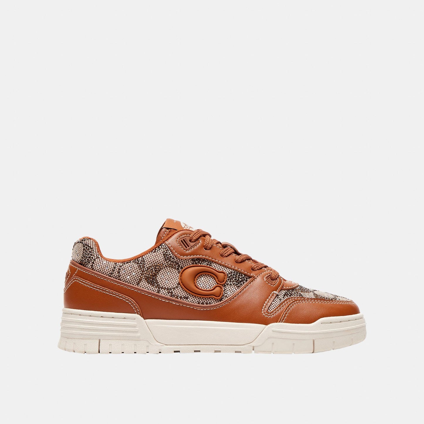 CDE26-Soho Sneaker in Crystal Signature Jacquard-Cocoa/Burnished Amber