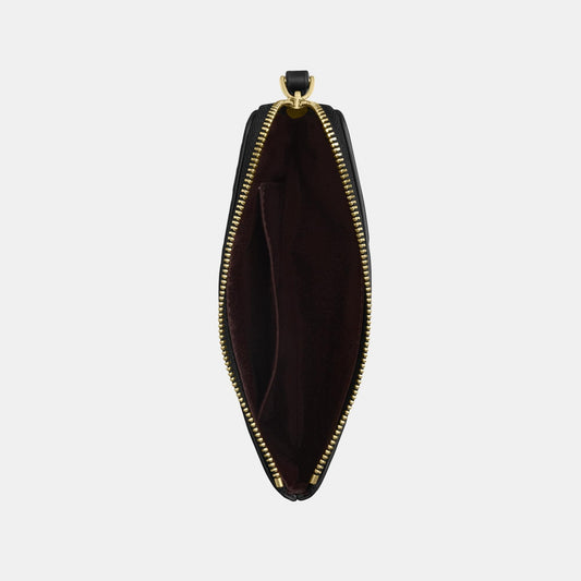 CDF05-Corner Zip Wristlet with Cherry Print-Im/Black Multi