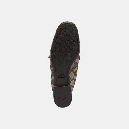 CDF57-Backless Loafer in Signature Jacquard-Oak/Maple