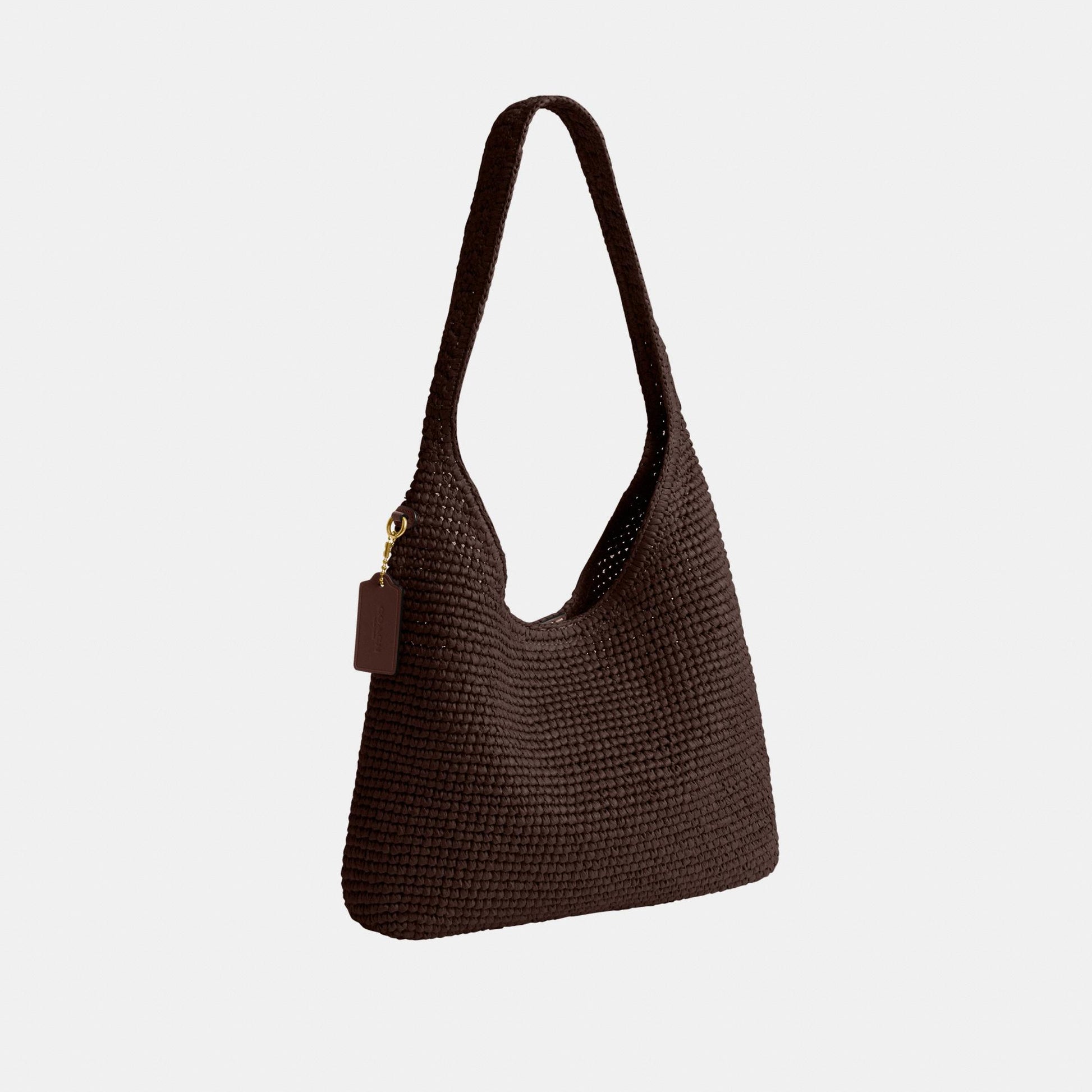 CDU75-Refined Weave Straw Brooklyn Shoulder Bag 28-B4/Maple